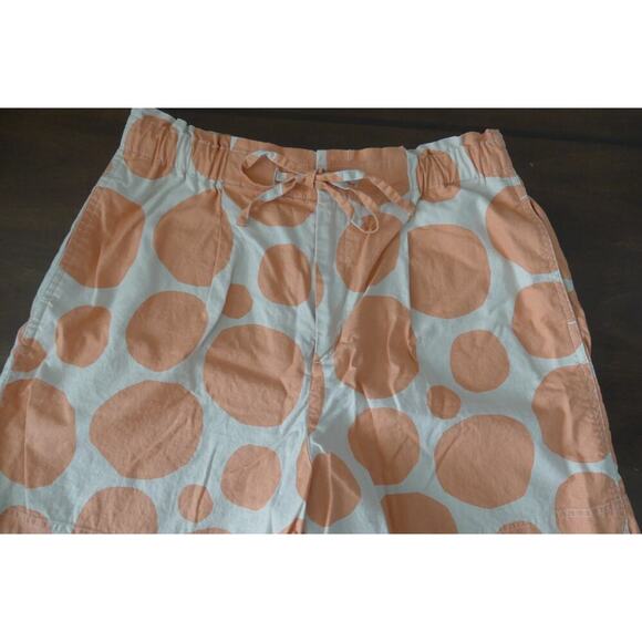 Marimekko Uniqlo Linen Blend Polka Dot Shorts Waist 30-31 Tie Orange Loose Fit - Picture 2 of 9